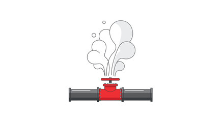 Leaky pipe with red valve