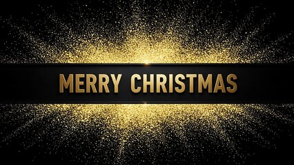 Merry Christmas Gold Glitter Background