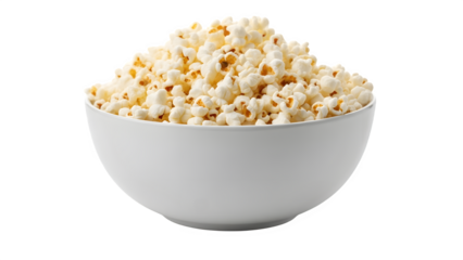 popcorn in a bowl, isolated on white or transparent background. PNG