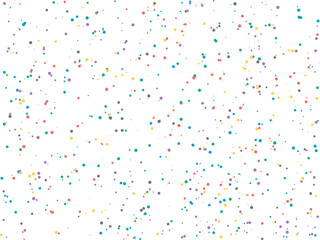 Seamless Colorful Confetti Pattern Background with Small Geometric Dots on White