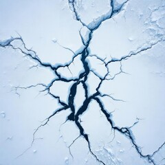 Fototapeta premium Aerial view of cracked ice texture background global warming arctic antarctic climate change frozen water