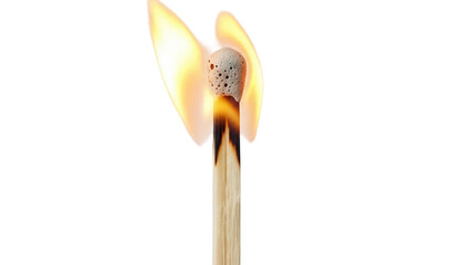 Burning matchstick PNG isolated on transparent background, flame and fire concept for safety and caution, striking a match for starting a fire © PICSPRO