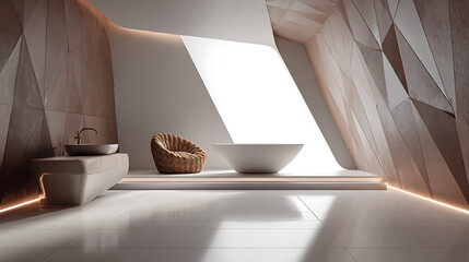 Modern living room interior with a stylish fireplace and contemporary decor