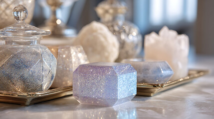 Brilliant, isolated precious diamond jewelry on a shiny black background