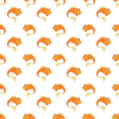 Fishcat pattern. Printable pattern. Goldfish with a cat's head.