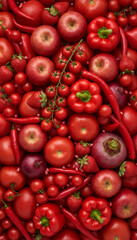 赤い果物と野菜　Generative AI
