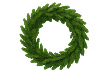 Christmas wreath crafting festive season decorations with evergreen fir branches transparent background