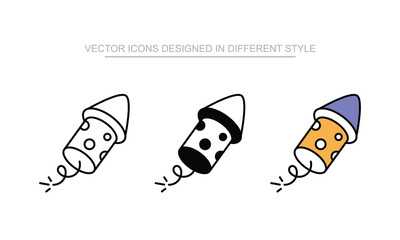 Firework vector design in modern and trendy style icon