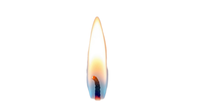 Realistic candle flame PNG isolated on transparent background, bright light source for festive decorations and spiritual themes - Powered by Adobe