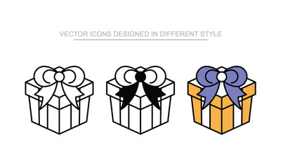 Christmas Gift vector design in modern and trendy style icon