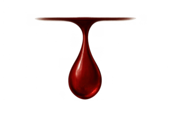 Falling blood drop illustration with red liquid splashing, symbolizing health, donation, sacrifice, and urgent medical needs
