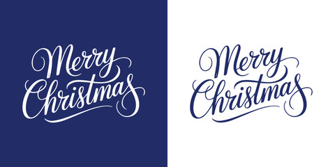 Merry Christmas hand lettering calligraphy. Merry Christmas script text. Handwriting thin Letters Merry Christmas background.