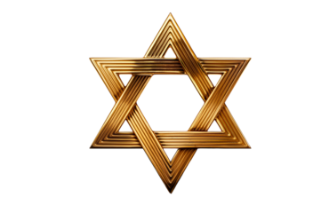 Goldener Davidstern vor transparentem Hintergrund