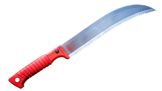 Knife with metal blade isolated on white background