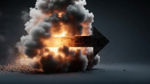 Exploding fire arrow with smoke trail