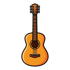 Obraz premium Illustration showcasing a simplistic acoustic guitar design, suitable for creative projects