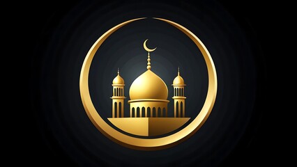 Nighttime mosque dome illustration as a cultural architectural landmark