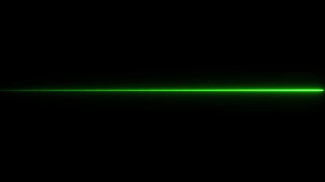 Two Green Neon Lines on Black Background horizontal
