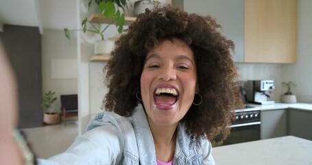 Positioning smartphone mount, woman greeting viewers, waving and gesturing in kitchen tutorial - Powered by Adobe