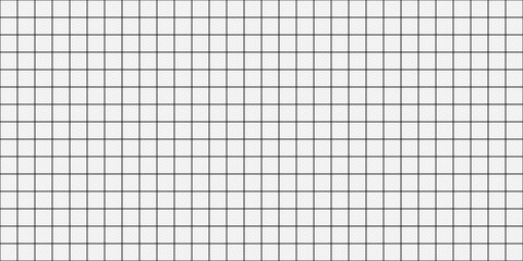 Seamless grid lined sheet of paper background. Checkered notebook paper gray color