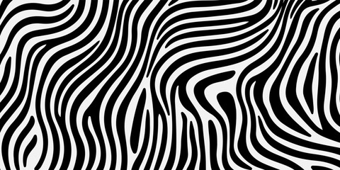 Abstract Wavy Black and White Line Pattern Background. futuristic technology concept