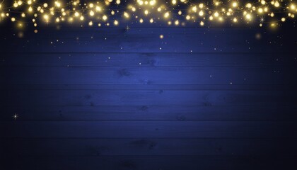 Enchanting nighttime celebration with twinkling lights festive atmosphere digital background blue wood texture close-up view magical concept for event planning inspiration