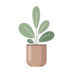 Fototapeta premium Stylized potted plant illustration showcasing pastel colors and minimalist botanical design
