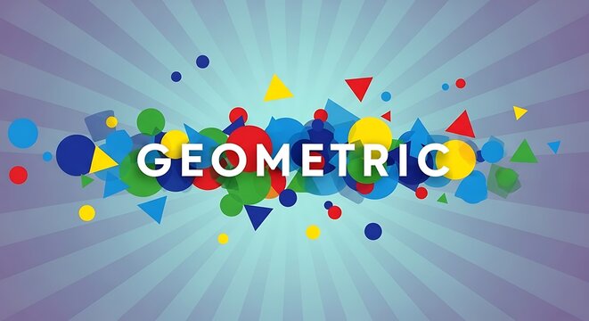 Colorful geometric shapes on a gradient radial background - Powered by Adobe