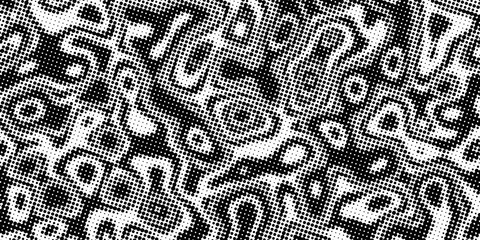 Black and White Halftone Abstract Seamless Pattern. Suit for banner, web, poster, pamflet, brochure and presentation