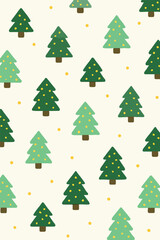 Icon-style Christmas Trees with Scattered Golden Dot Ornaments
