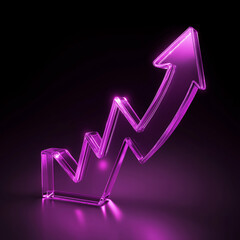 Neon Purple Upward Arrow Growth Icon