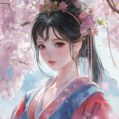 Cherry Blossom Girl Fantasy Portrait