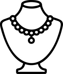 Necklace and earrings displayed in a black box on a clean white background