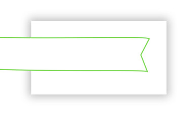 Obraz premium A clean white ribbon banner with a green outline on a white background perfect for adding text or graphics