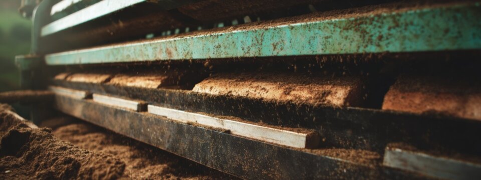 Detailed View of Baler Machine Compression Mechanism and Layering Process in Agricultural Equipment