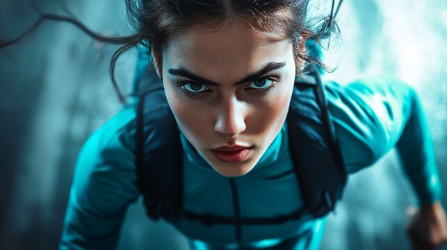 Energetic Woman Prepares for Long Distance Run - Powered by Adobe