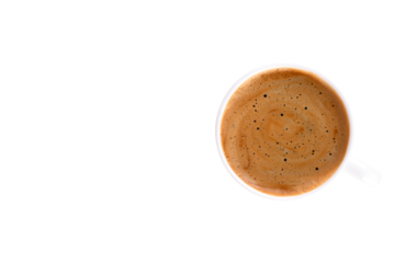 Real coffee cup symbol integrated into button design for creative marketing visuals.