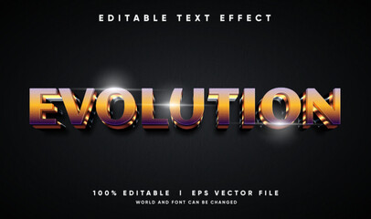 evolution 3d vector text effect with modern style