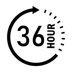 Thirty-six hour service delivery icon sign