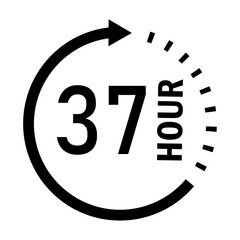 Thirty-seven hour duration countdown icon