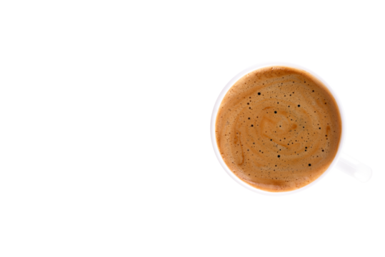 Real coffee cup symbol integrated into button design for creative marketing visuals.