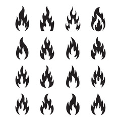  Fire icon vector set