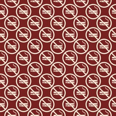 Fototapeta premium No smoking no vaping seamless pattern isolated on color background