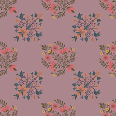 Ornate Garden Damask with Refined Botanical Elegance.