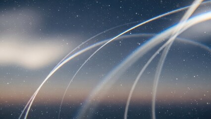 Obraz premium Abstract Light Trails and Stars in a Dynamic Cosmic Background.