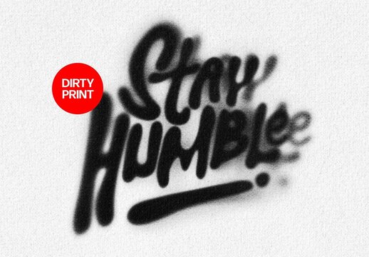 Messy Print Text & Logo Effect Mockup
