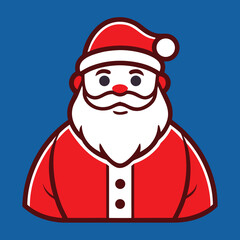 Santa claus silhouette with bold outline for christmas holiday designs and festive season