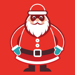 Bold outline santa claus silhouette vector graphic for holiday designs and festive projects
