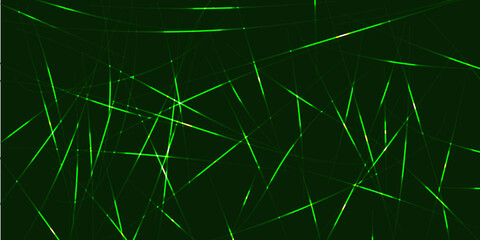 Abstract Green Laser Grid – Intersecting Light on Dark Background