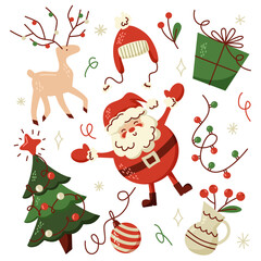 collection of winter holiday elements